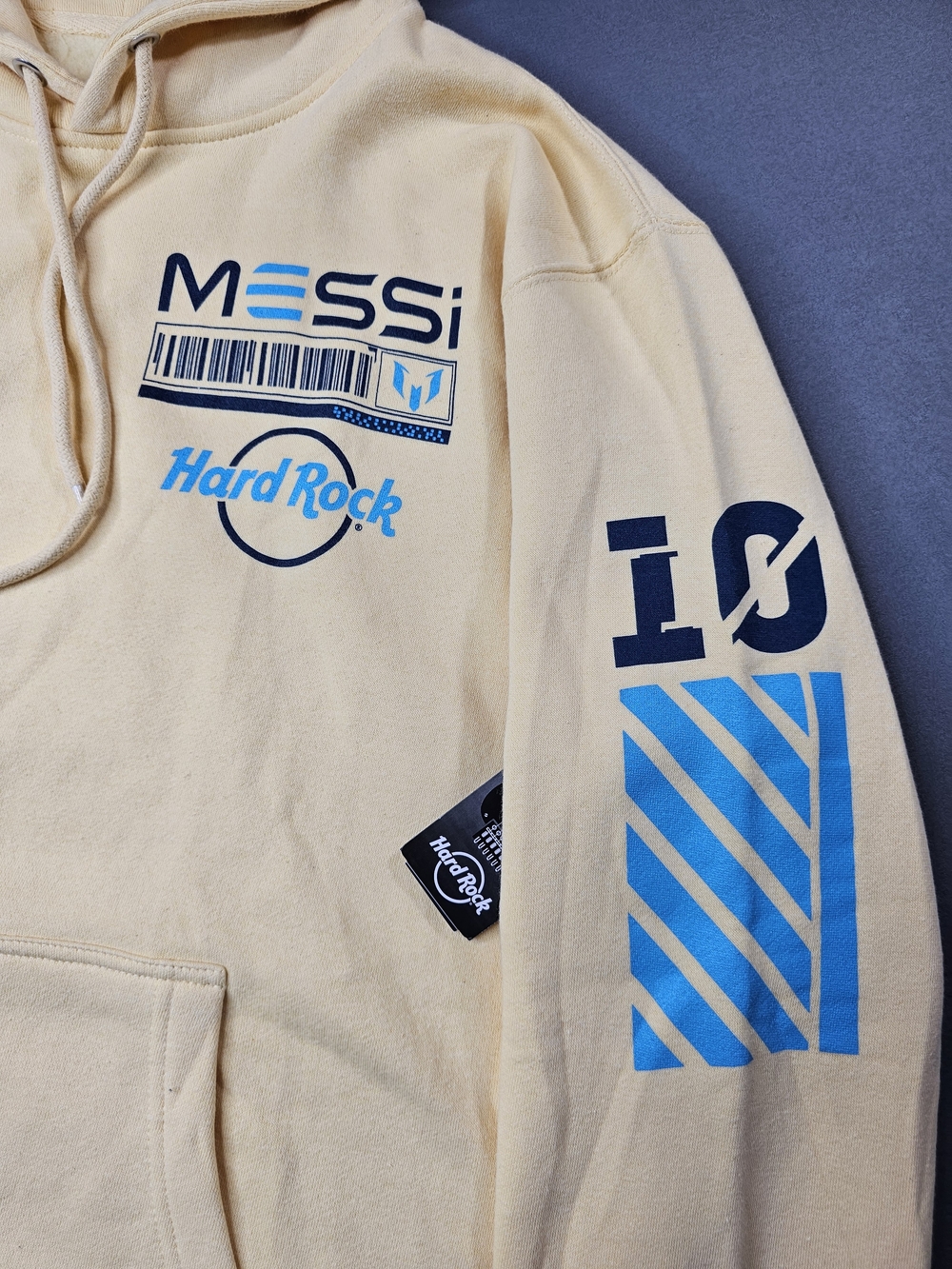 Hard Rock x Messi Collaboration Graphic Hoodie Yellow Special Edition - Picture 5 of 7